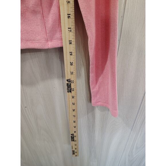 No Boundaries Pink Knit Cropped Sweater Faux Wrap Size L 12/14 Y2K Barbie - Picture 5 of 6